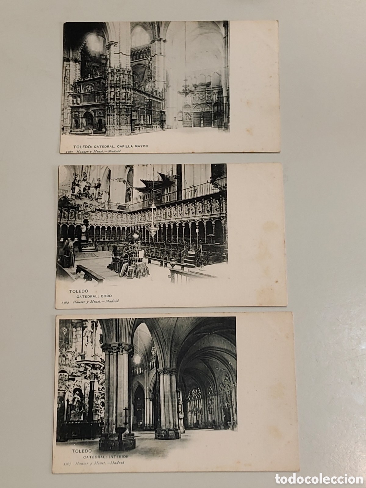 Postales: Lote 5 Tarjetas postales Toledo Hauser y Menet Catedral 711, 1360 , 1363, 1364 Coro, 1367 Capilla