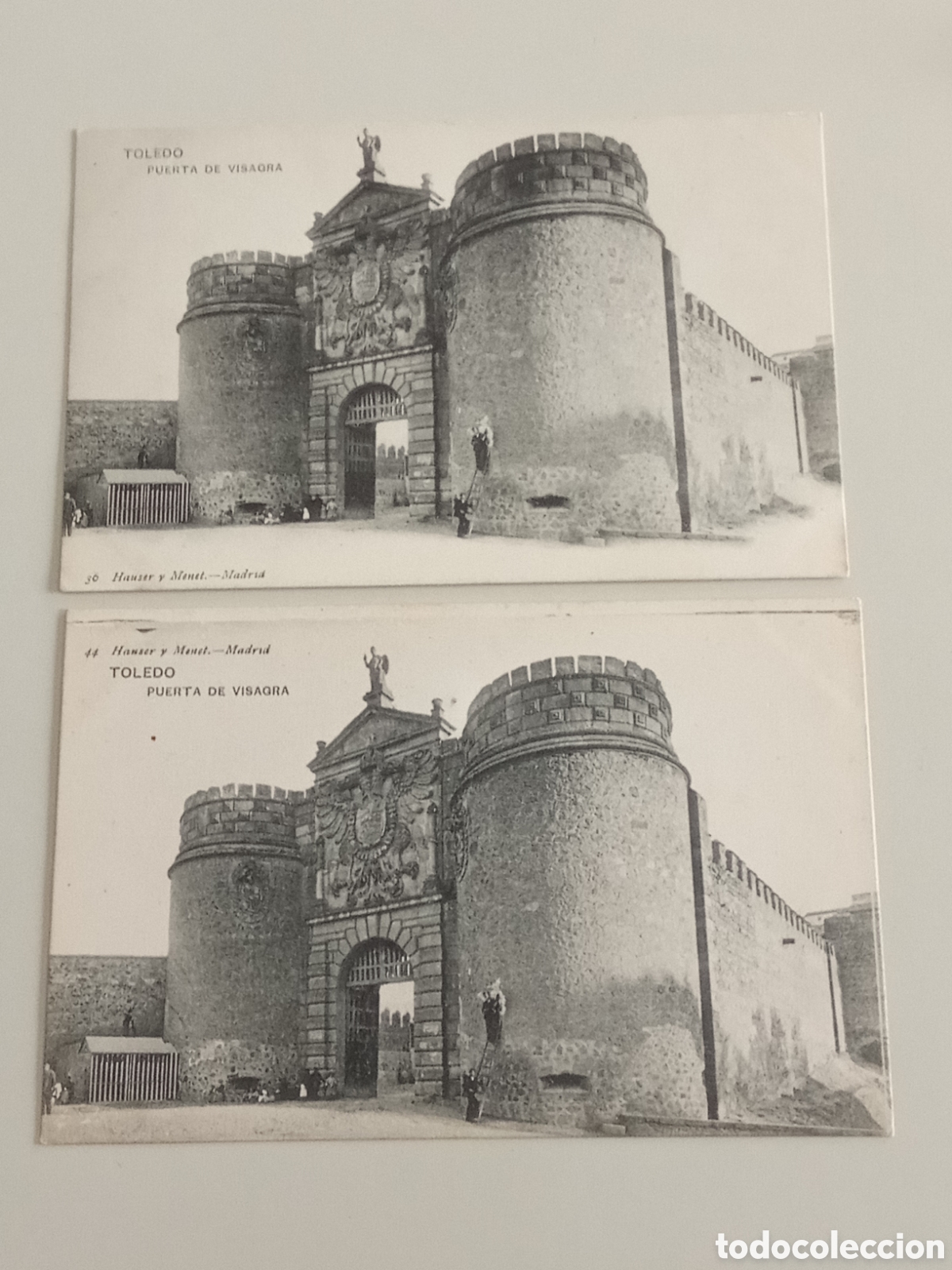 Postales: Lote de 2 Tarjeta postal Toledo Hauser y Menet 36 y 44 Puerta de Visagra