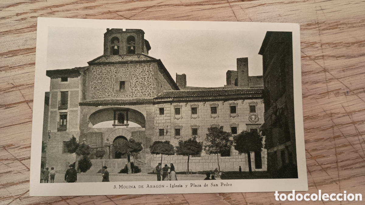 Postales: MOLINA DE ARAG&Oacute;N (GUADALAJARA) - IGLESIA Y PLAZA DE SAN PEDRO - FOTO LEOPOLDO - ARAUZ-HERGUETA