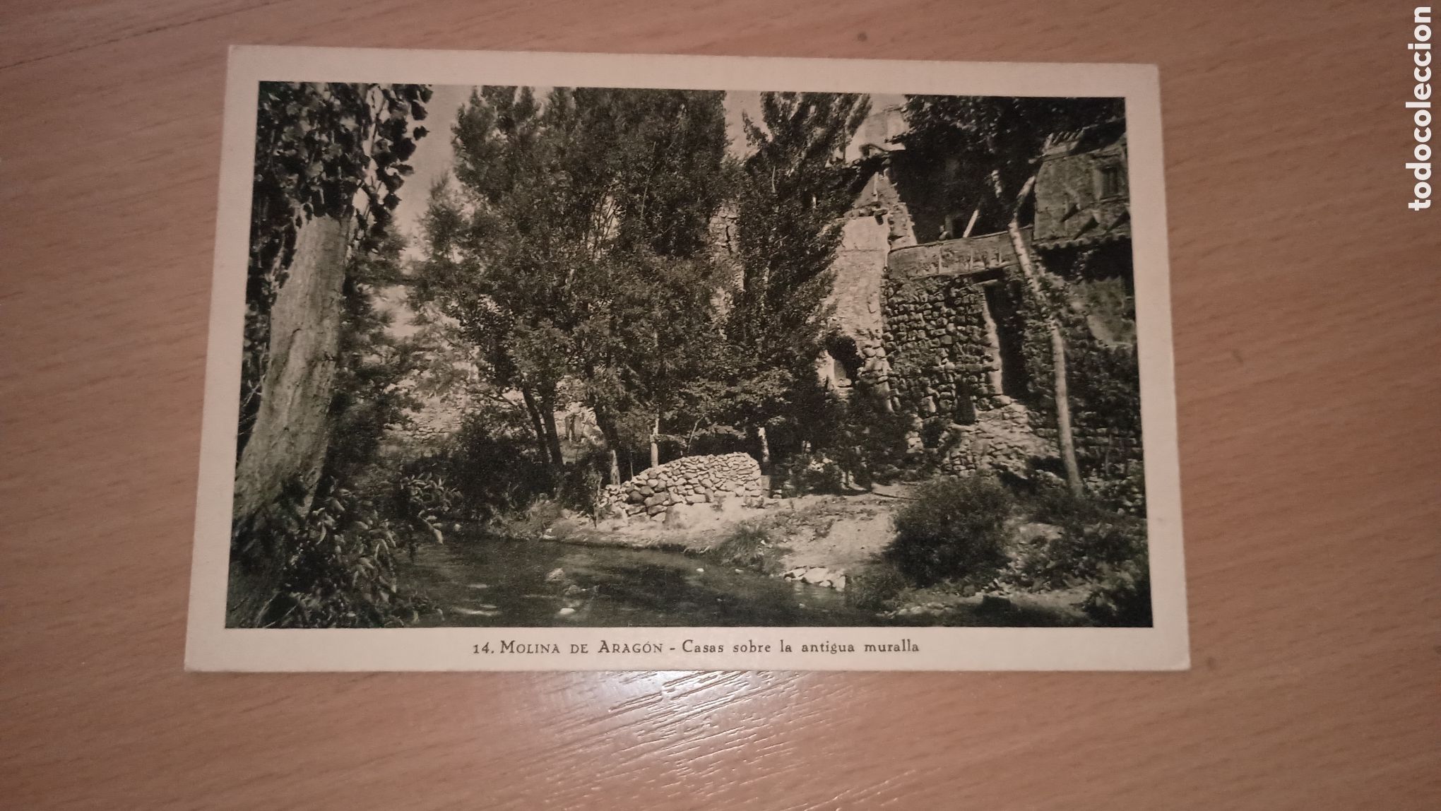 Postales: MOLINA DE ARAG&Oacute;N (GUADALAJARA) CASAS SOBRE LA ANTIGUA MURALLA - FOTO LEOPOLDO EDICI&Oacute;N ARA&Uacute;Z-HERGUETA