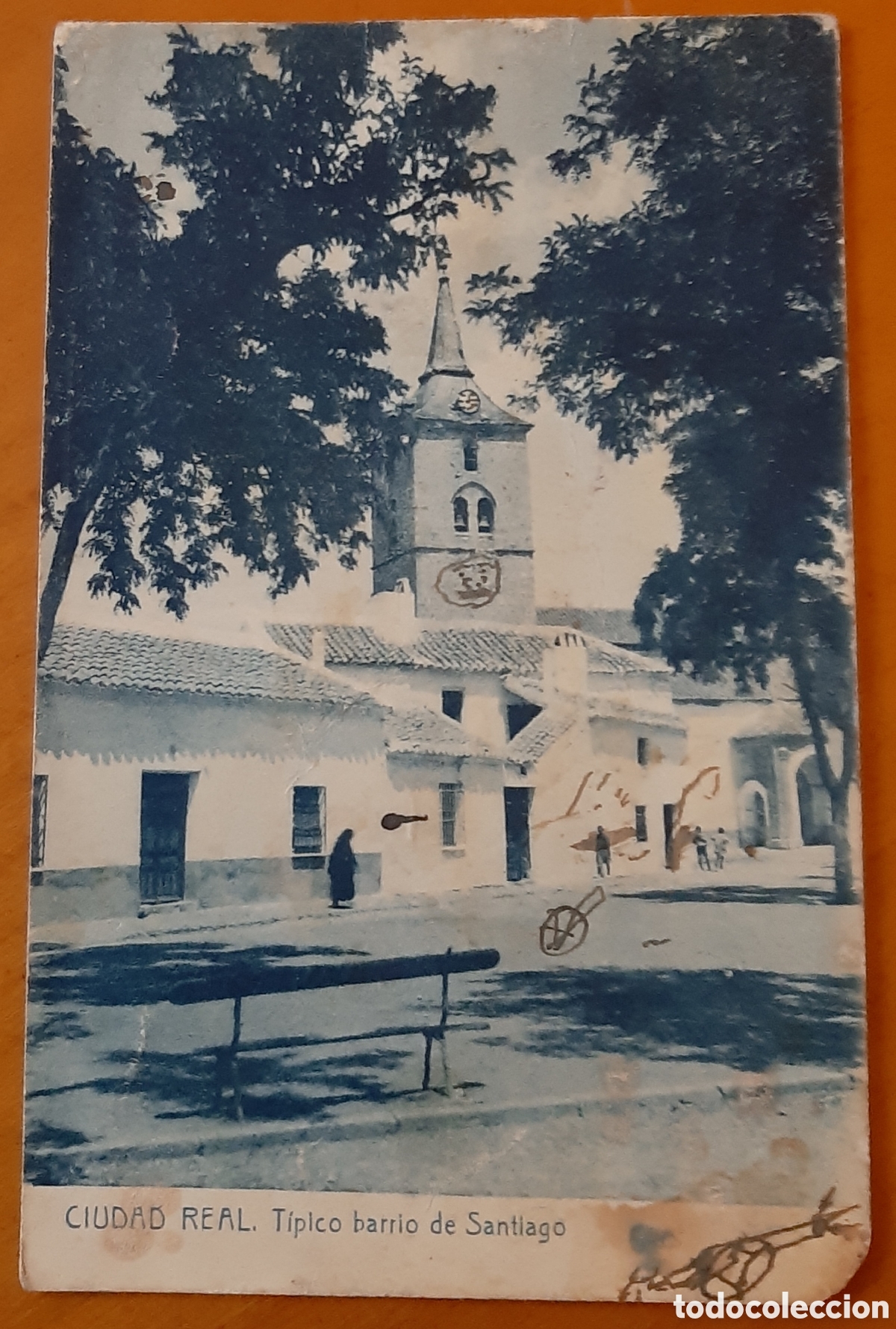 Postales: Postal Ciudad Real. T&iacute;pico barrio de Santiago. Escrita sello censura militar. R10261