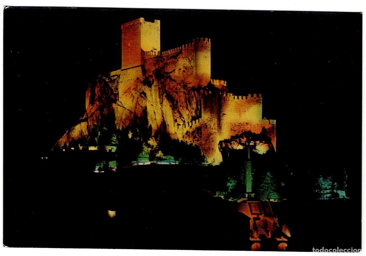 Postales: POSTAL CASTILLO DE ALMANSA (CIRCULADA 1961)