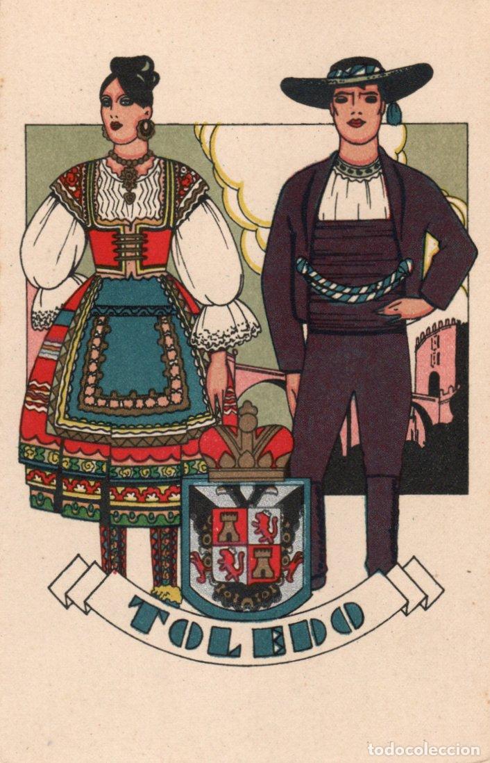 Postcards: BONITA POSTAL - TOLEDO - PAREJA TRAJES REGIONAL Y ESCUDO - PUBLICACIONES CIAGARA