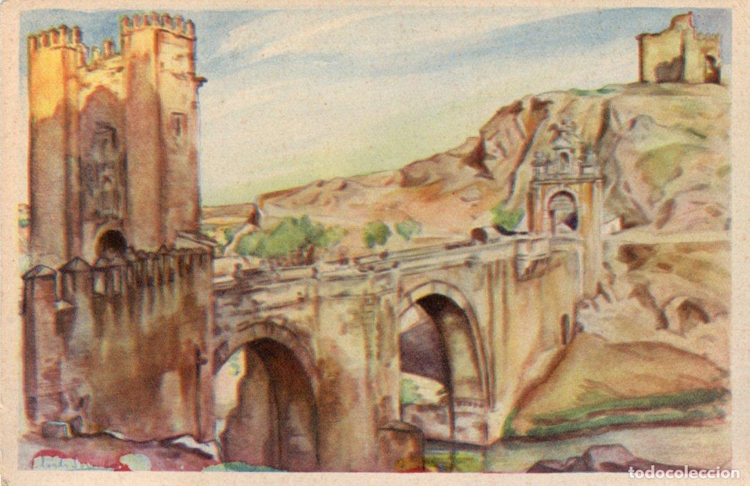 Postais: POSTAL TOLEDO - PUENTE DE ALCANTARA Y CASTILLO DE SAN SERVANDO - EDIC. DE ARTE - LABORDE Y LABAYEN