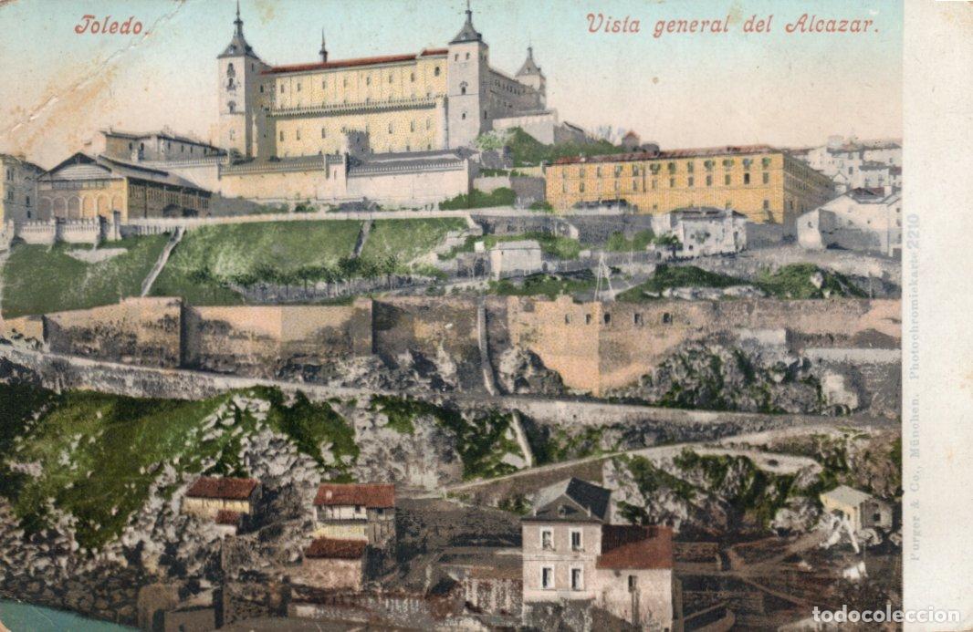 Postales: BONITA POSTAL - TOLEDO - VISTA GENERAL DEL ALCAZAR - PURGER Co. NUM. 2210