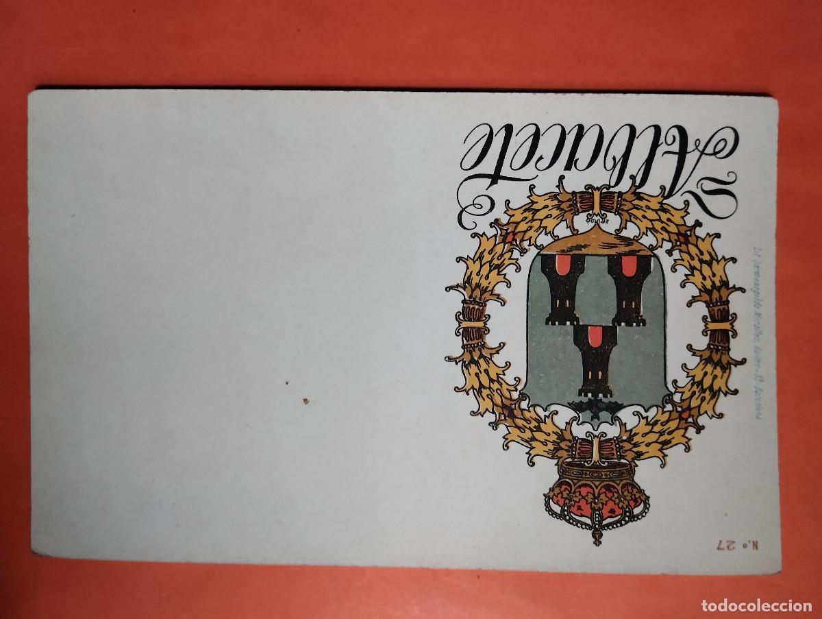 Postales: POSTAL N&ordm; 27. ESCUDO DE ALBACETE LIT HERMENEGILDO MIRALLES.