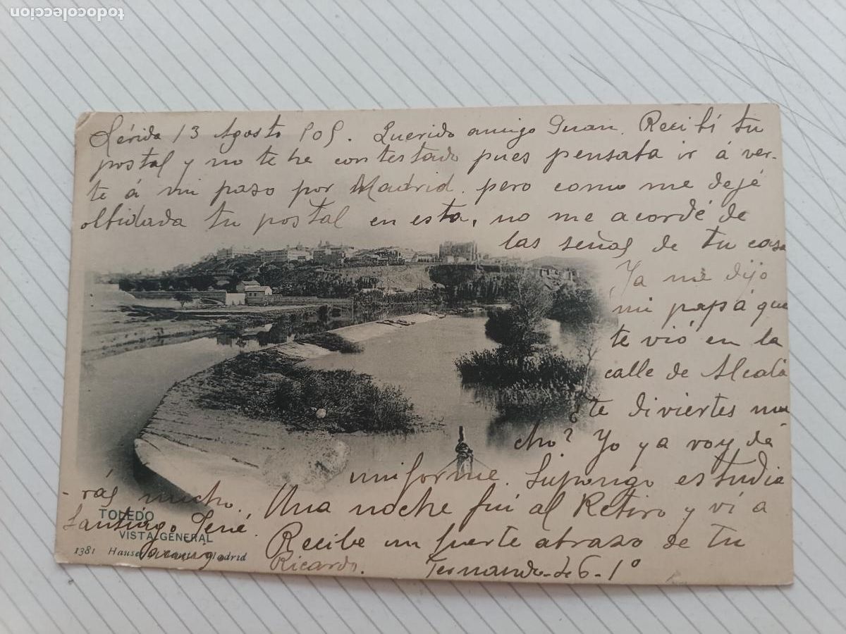 Postales: Toledo. Hauser y Menet, postal escrita, dorso sin dividir, circulada con sello 1905