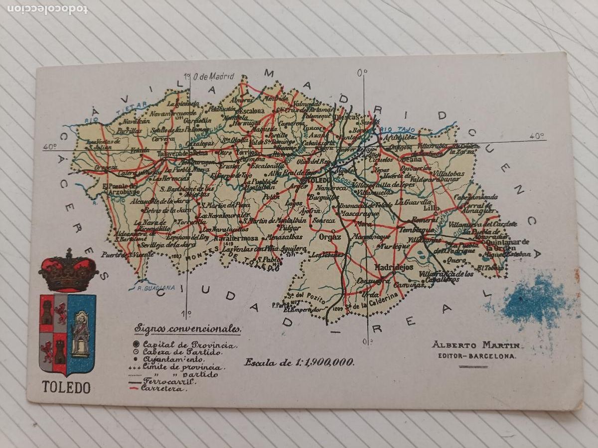 Postales: Toledo. Mapa. Postal antigua