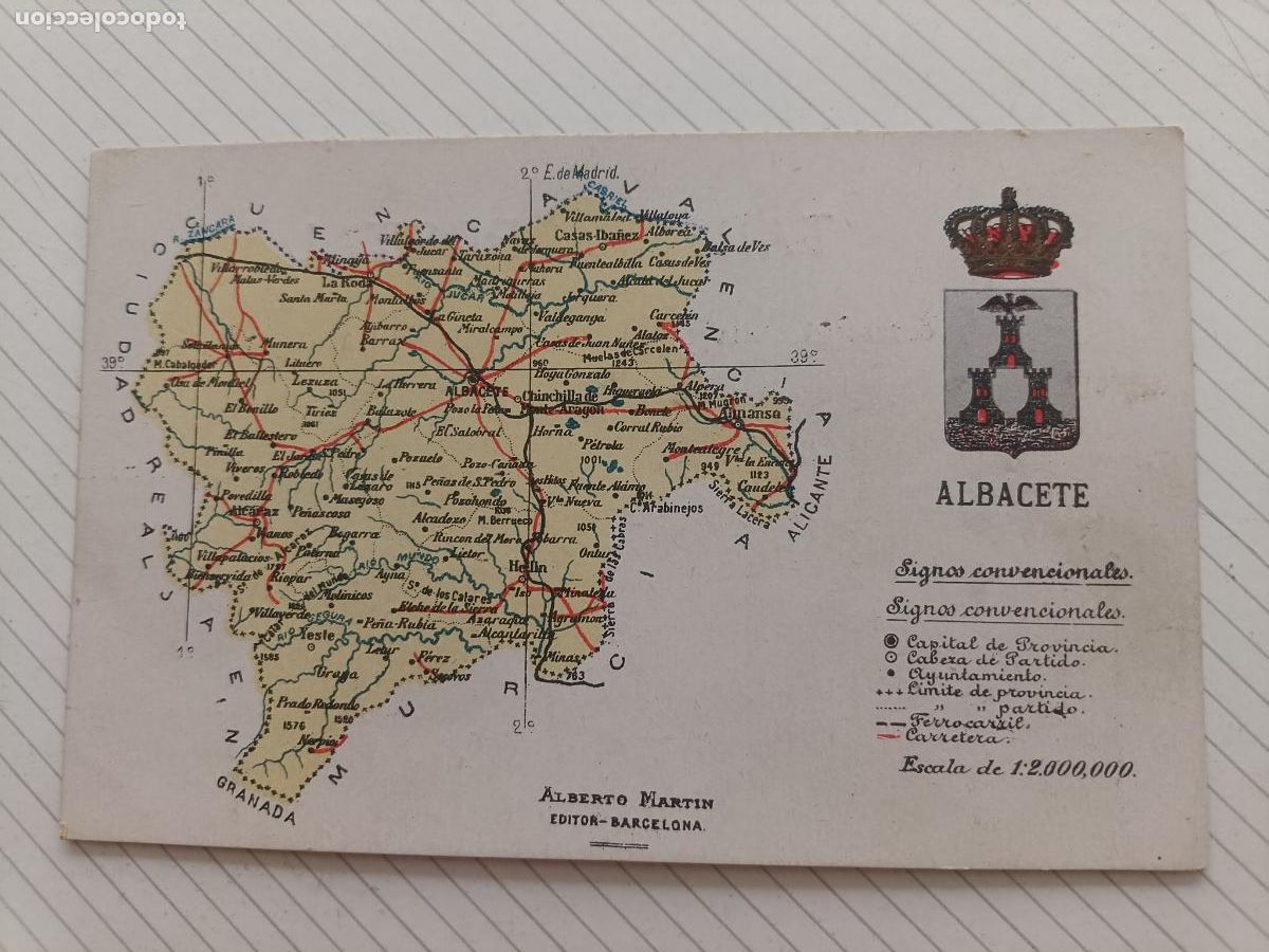 Postales: Albacete. Mapa. Postal antigua