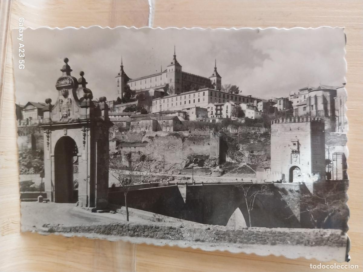 Postales: ALCAZAR ANTES DEL ASEDIO PUENTE ALCANTARA A&Ntilde;O 1955 TOLEDO CIRCULADA