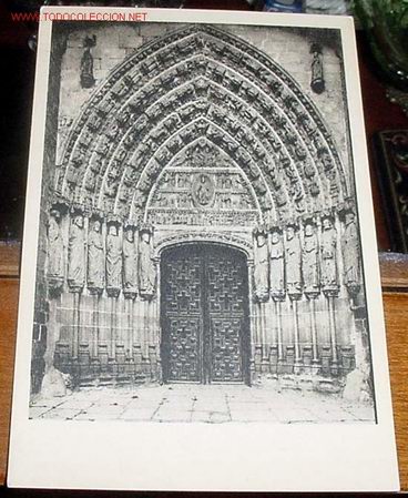 Postales: ANTIGUA POSTAL DE  AVILA - LA CATEDRAL, PUERTA DE LOS APOSTOLES, SIGLO XIII