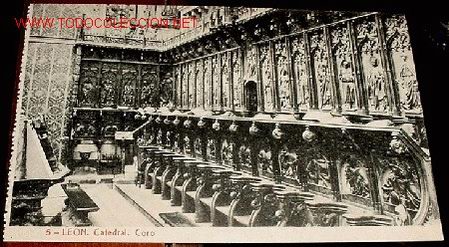 Postales: ANTIGUA POSTAL DE LEON - CATEDRAL, CORO - THOMAS - Foto 1