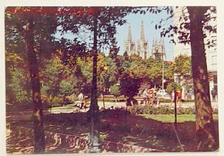 Postales: 40-BURGOS.Plaza del doctor ALBI&Ntilde;ANA-Jardines.Circulada.