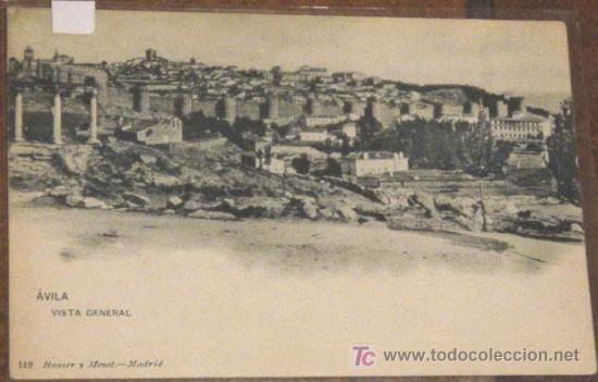 Postales: Avila. Vista general. Hauser y menet n&ordm; 149. Serie General.  Reverso sin dividir.