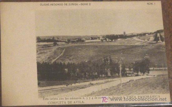 Postales: Vista Panor&aacute;mica de &Aacute;vila. Clich&eacute; Redondo de Z&uacute;&ntilde;iga. Serie 2. n&ordm; 1. Reverso sin dividir.