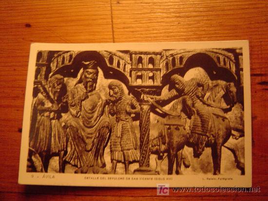 Postales: POstal de Avila -9 Detalle del sepulcro de san Vicente