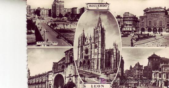 Postales: Recuerdo de Leon. Circulada en 1953 - Foto 1