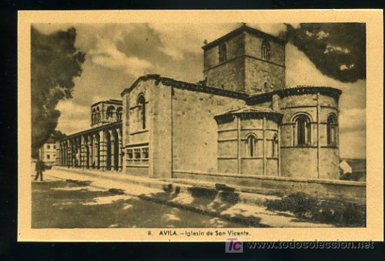 Cartoline: TARJETA POSTAL AVILA, IGLESIA DE SAN VICENTE N&ordm; 8