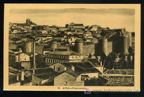 Cartoline: TARJETA POSTAL AVILA, VISTA PARCIAL N&ordm; 10, HELIOTIPIA ARTISTICA ESPA&Ntilde;OLA