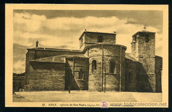 Cartoline: TARJETA POSTAL AVILA, IGLESIA DE SAN PEDRO (SIGLOS XII Y XIII) FACHADA POSTERIOR