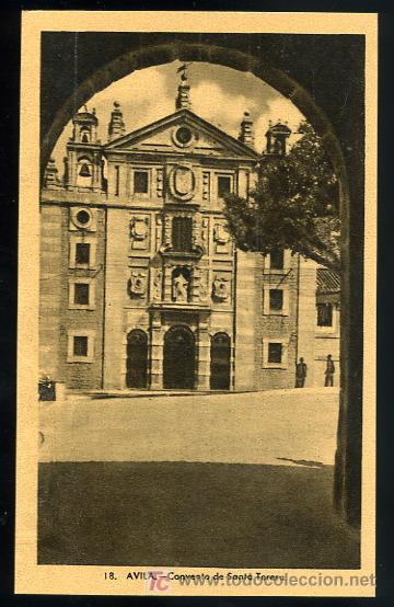 Cartoline: TARJETA POSTAL AVILA, CONVENTO DE SANTA TERESA N&ordm; 18. HELIOTIPIA ARTISTICA ESPA&Ntilde;OLA