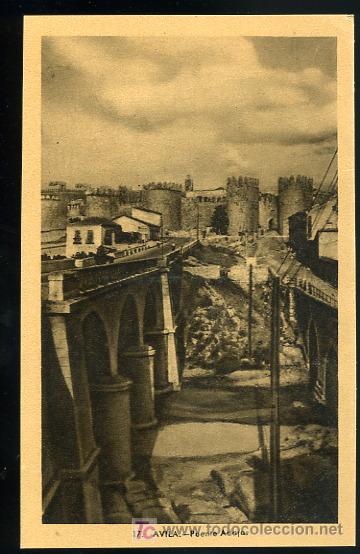 Cartoline: TARJETA POSTAL AVILA, PUENTE ADAJA N&ordm; 17. HELIOTIPIA ARTISTICA ESPA&Ntilde;OLA