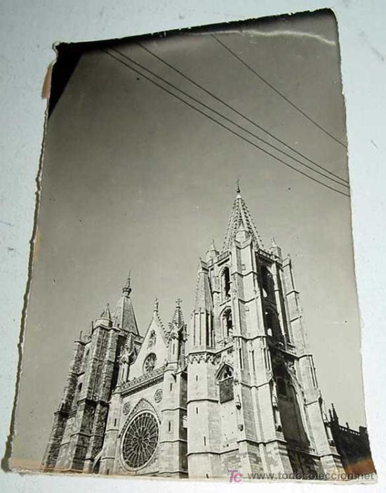 Postales: ANTIGUA FOTO TAMA&Ntilde;O POSTAL DE LEON - CATEDRAL