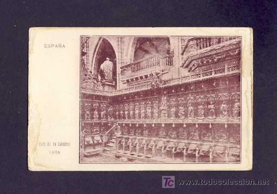 Postales: Postal de LEON: Coro de la Catedral (Ed.Barcelonesa) - Foto 1