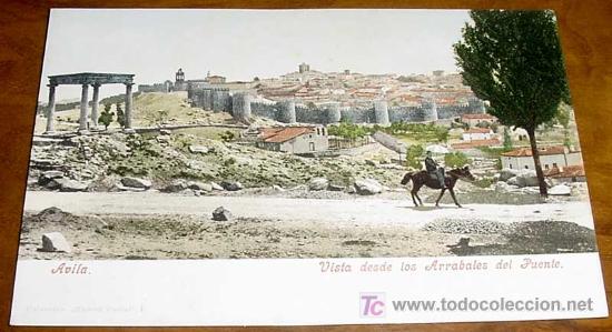 Postales: ANTIGUA POSTAL DE AVILA - VISTA DESDE LOS ARRABALES DEL PUENTE - ED. PURGER - N&ordm; 3699 - NO CIRCULADA