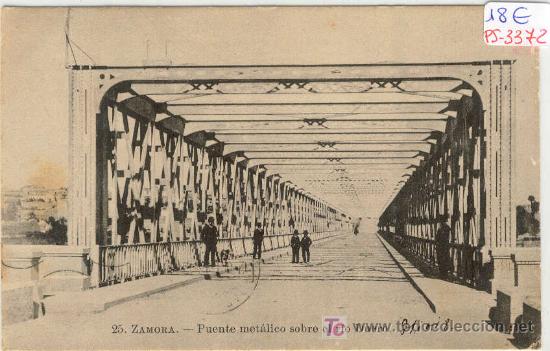 Postales: (PS-3372)POSTAL DE ZAMORA-PUENTE METALICO SOBRE EL RIO DUERO