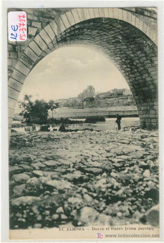 Postales: (PS-3737)POSTAL DE ZAMORA-DESDE EL DUERO-VISTA PARCIAL