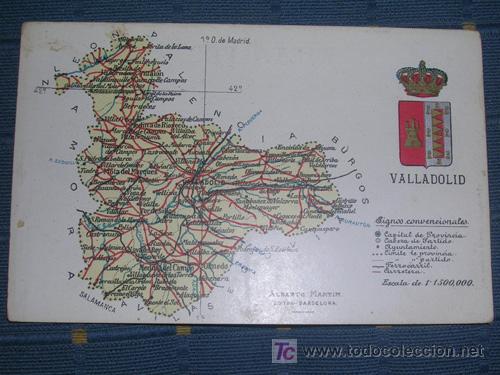 Postales: TARJETA POSTAL MAPA DE VALLADOLID - Foto 1