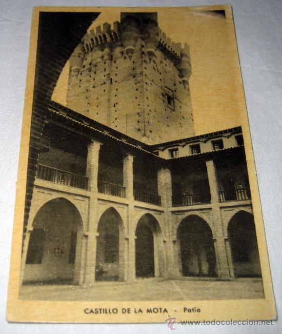 Postales: ANTIGUA POSTAL DEL CASTILLO DE LA MOTA PATIO  CON SELLO DE LA MERCERIA USOS DOMESTICOS FACUNDO DEL R