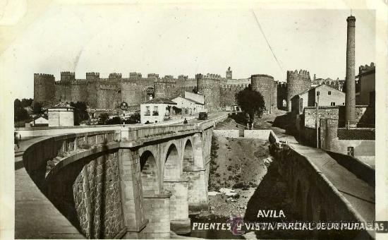 Postales: POSTAL AVILA PUENTES Y VISTA PARCIAL DE LAS MURALLAS