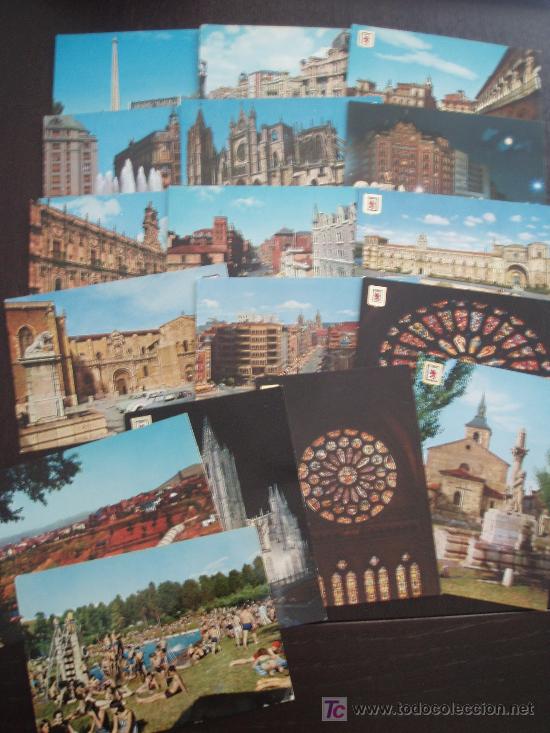 Postales: LOTE DE 17 POSTALES DE LEON - Foto 1