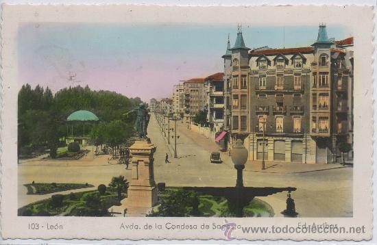 Postales: POSTAL DE LEON AVENIDA DE LA CONDESA SAGASTA
