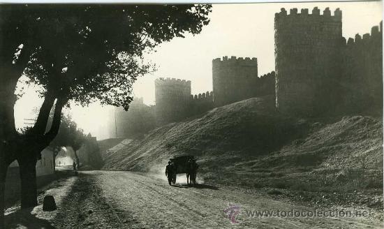 Postales: POSTAL AVILA LAS MURALLAS CON UN CARRO