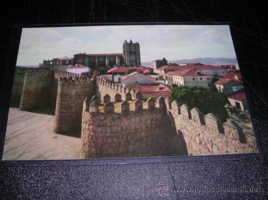 Postales: AVILA.MURALLAS Y CATEDRAL-IMPR. FOURNIER-VITORIA, 1958-14X9 CM.