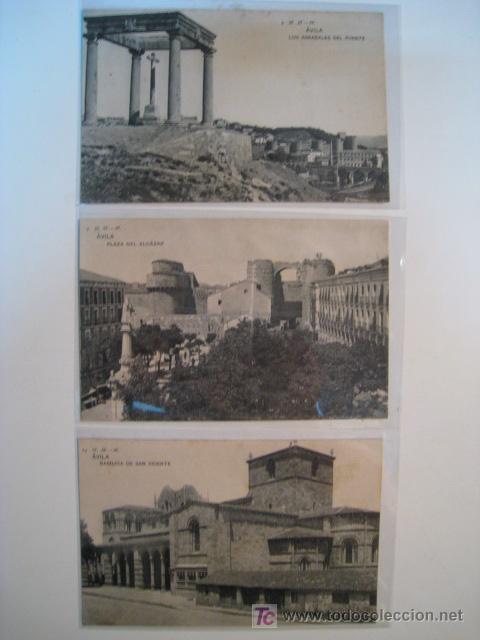 Postales: AVILA: BASILICA, PLAZA ALCAZAR, ARRABALES. LOTE 3 POSTALES