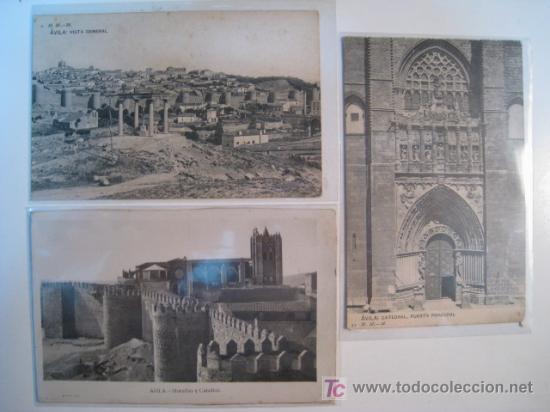 Postales: AVILA: MURALLAS, CATEDRAL, V GENERAL. LOTE 3 POSTALES
