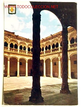 Postales: POSTAL-26 VALLADOLID.PATIO SAN GREGORIO.MUSEO NACIONAL DE ESCULTURA.Circulada a&ntilde;o 66.