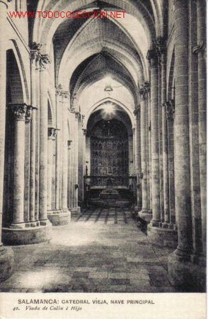 Cartoline: TARJETA POSTAL DE SALAMANCA. CATEDRAL VIEJA, NAVE PRINCIPAL.