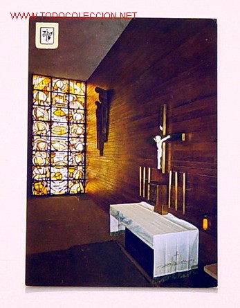 Postales: N2 3 CONVENTO DE SAN PEDRO M&Aacute;RTIR.- Padres Dominicos Capilla Altar y Vidriera Avda. de Burgos, kil&oacute;m