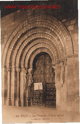 Postais: TARJETA POSTAL DE AVILA N&ordm;49.-SAN VICENTE.-PUERTA LATERAL-.