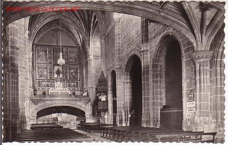 Postais: TARJETA POSTAL ANTIGUA DE AVILA, N&ordm; 53.CONVENTO DE SANTO TOMAS, INTERIOR DE LA IGLESIA.