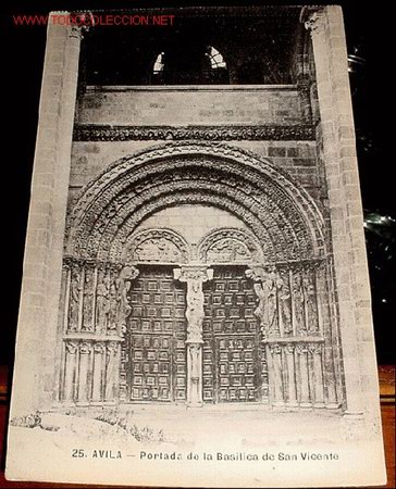 Postales: ANTIGUA POSTAL DE AVILA - PORTADA DE LA BASILICA DE SAN VICENTE - SIN CIRCULAR