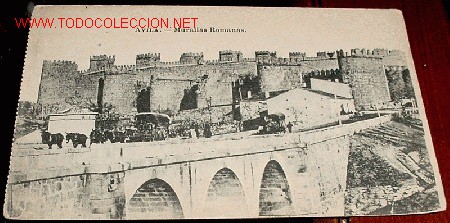 Postales: ANTIGUA POSTAL DE AVILA - MURALLAS ROMANAS - SIN CIRCULAR - EDICION LUCAS MARTIN - ESCRITA