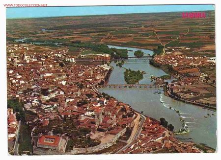 Postales: POSTAL DE LA VISTA A&Eacute;REA DE ZAMORA