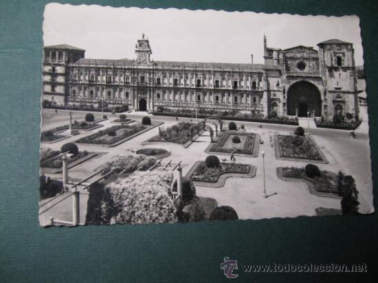 Postales: LEON  - N&ordm; 160 FACHADA SAN MARCOS - EDI  ARRIBAS - BIEN CONSERVADA -  MANUSCRITA  1960