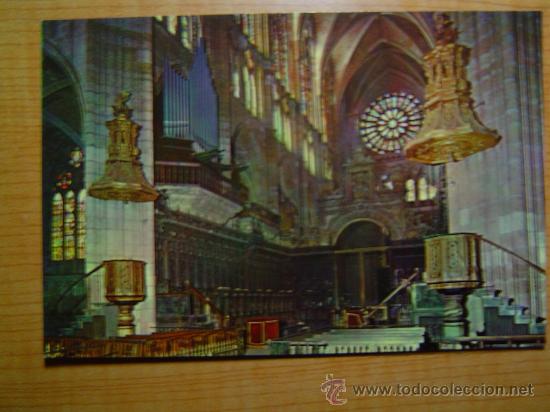 Postales: POSTAL LEON CATEDRAL COROY NAVE CENTRAL SIN CIRCULAR